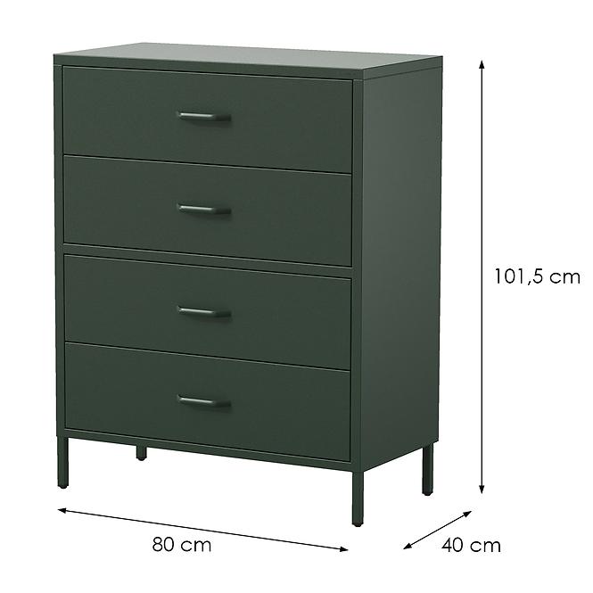 Komód Fém Carla Modern Bottle Green