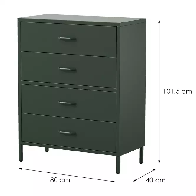 Komód Fém Carla Modern Bottle Green,2