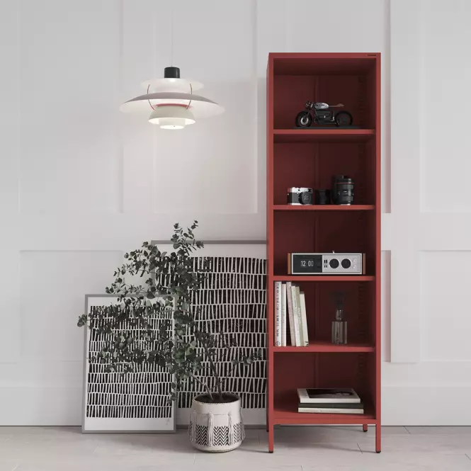 Regál Fém Magas Mario Modern Red