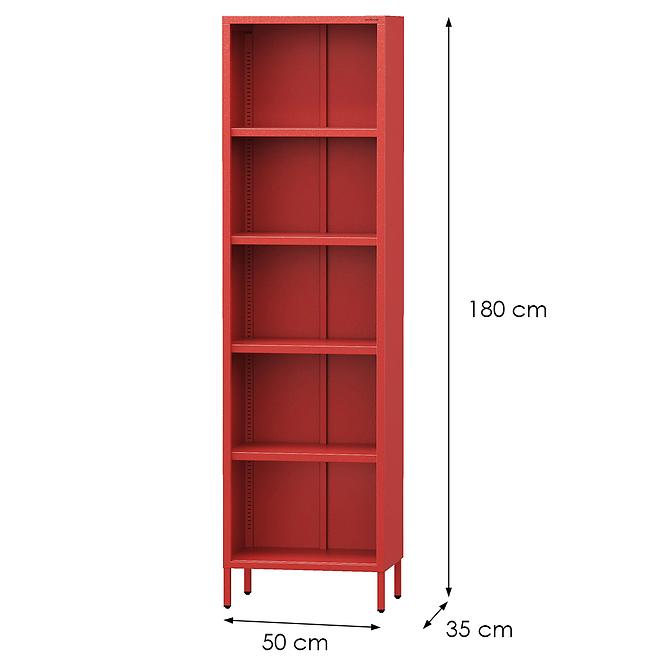 Regál Fém Magas Mario Modern Red