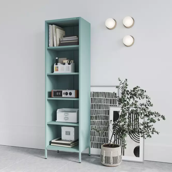 Regál Fém Magas Mario Modern Sea Green