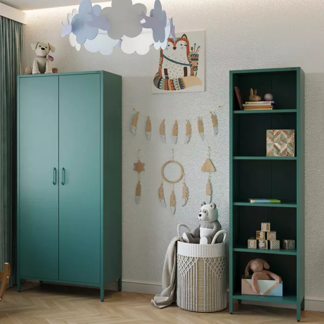 Regál Fém Magas Mario Modern Sea Green,9