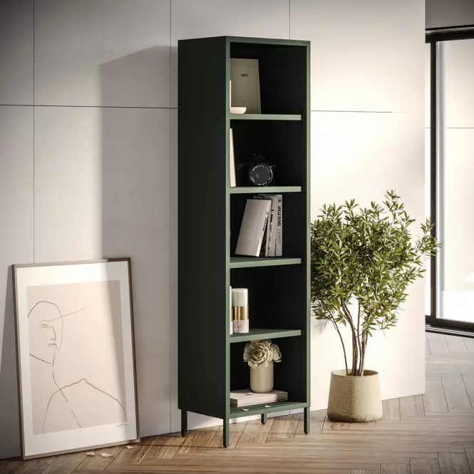 Regál Fém Magas Mario Modern Bottle Green,6
