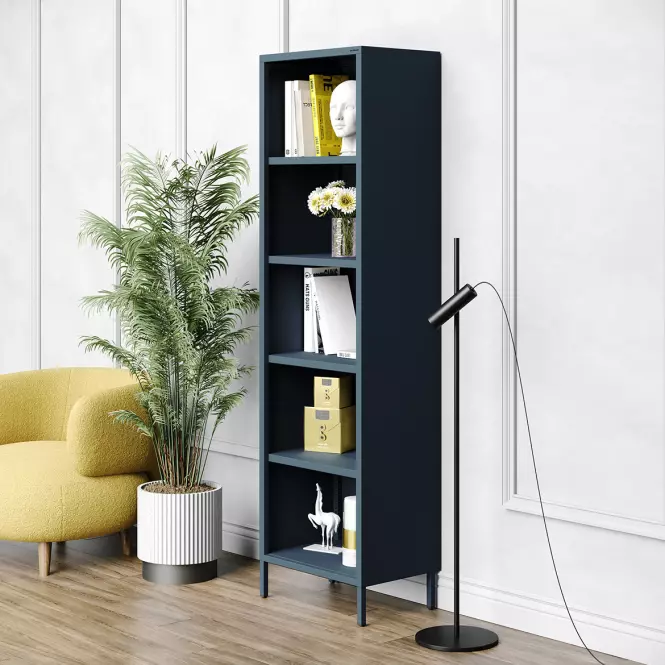 Regál Fém Magas Mario Modern Dark Blue