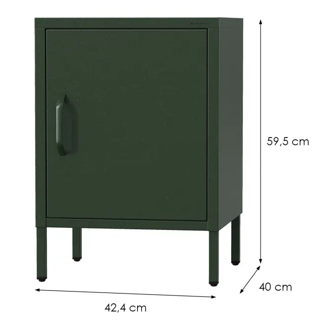 Éjjeliszekrény Fém Mia Modern Bottle Green,2
