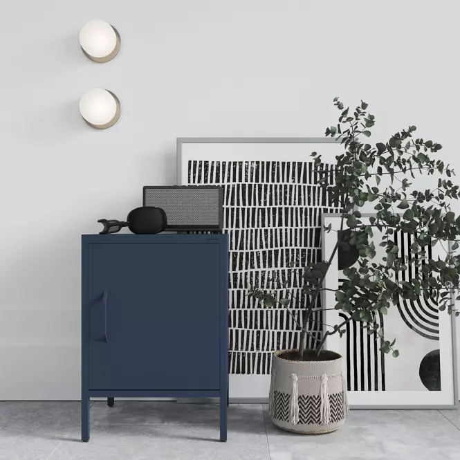 Éjjeliszekrény Fém Mia Modern Dark Blue