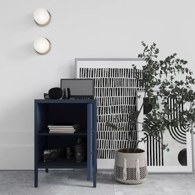 Éjjeliszekrény Fém Mia Modern Dark Blue
