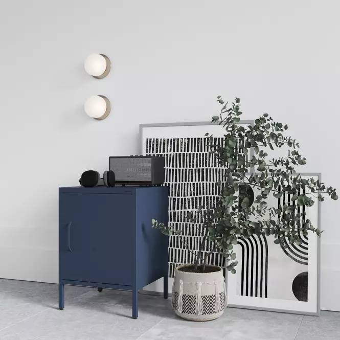 Éjjeliszekrény Fém Mia Modern Dark Blue