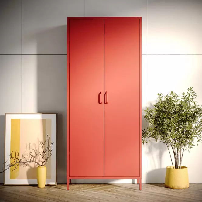 Szekrény Fém Flavio Modern Red,8