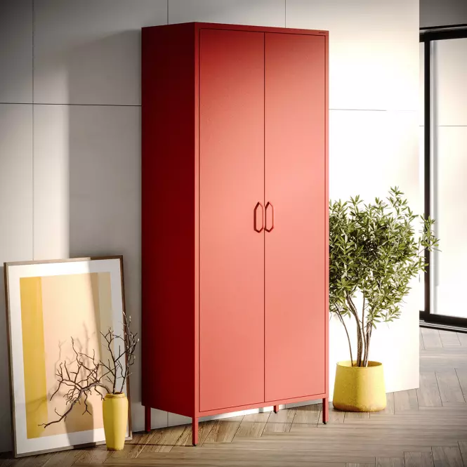 Szekrény Fém Flavio Modern Red,9