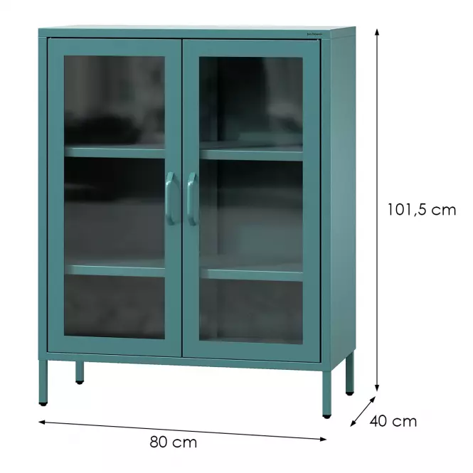 Vitrin Fém Gina Modern Sea Green