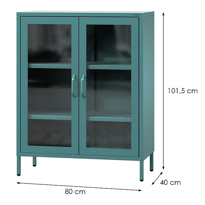 Vitrin Fém Gina Modern Sea Green
