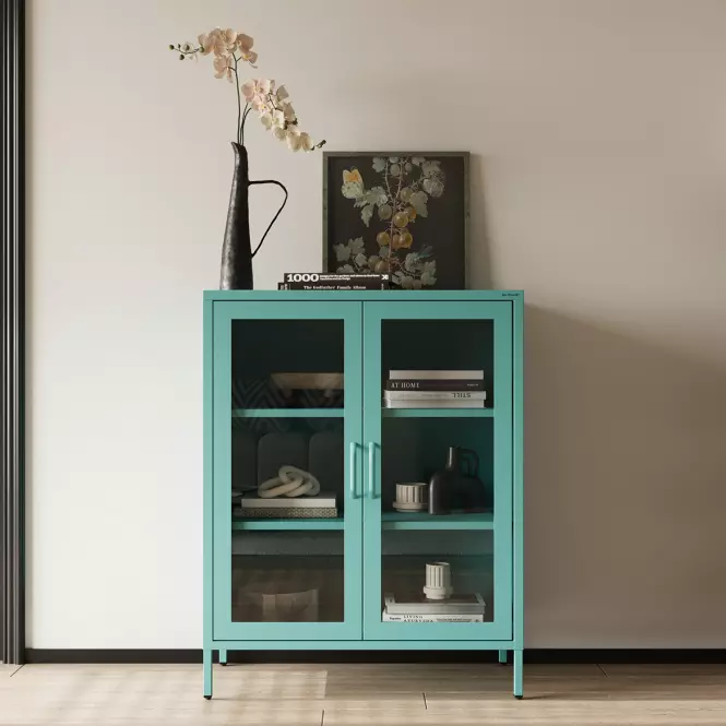 Vitrin Fém Gina Modern Sea Green