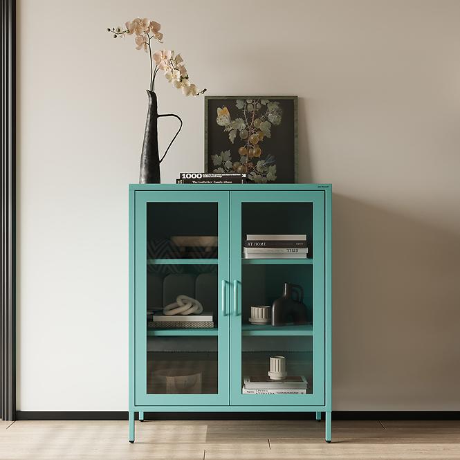 Vitrin Fém Gina Modern Sea Green