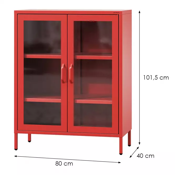 Vitrin Fém Gina Modern Red