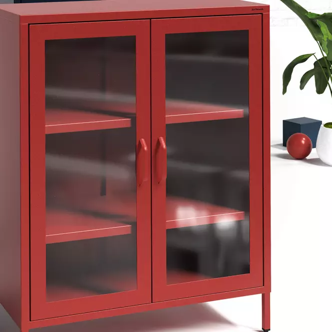 Vitrin Fém Gina Modern Red
