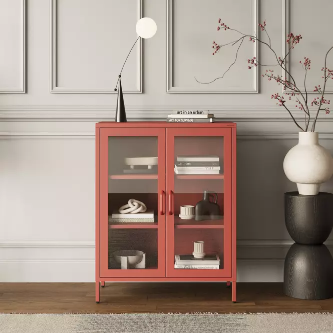 Vitrin Fém Gina Modern Red,6