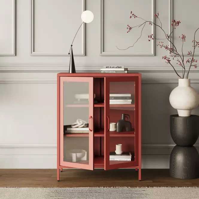 Vitrin Fém Gina Modern Red