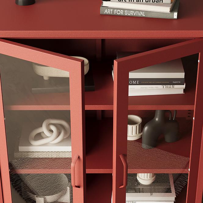 Vitrin Fém Gina Modern Red