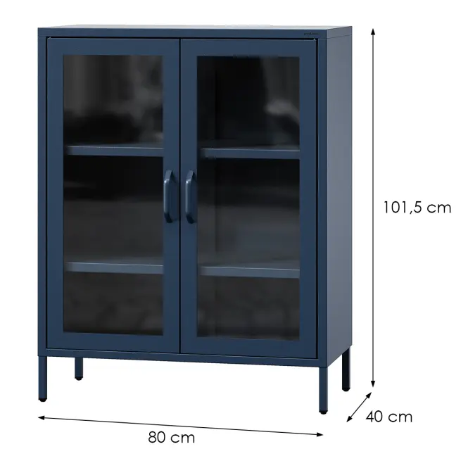 Vitrin Fém Gina Modern Dark Blue,2