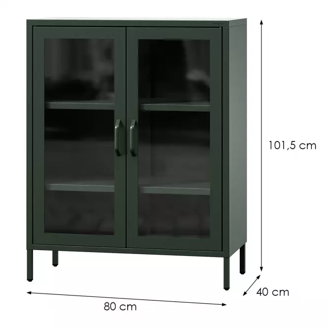 Vitrin Fém Gina Modern Bottle Green