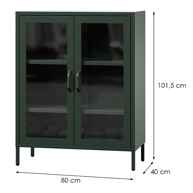 Vitrin Fém Gina Modern Bottle Green