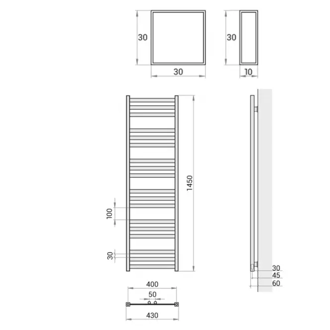 Fürdőszoba radiátor Viv New ZS15/40 1450x430 521W fehér,2