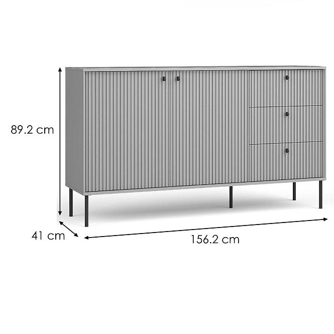 Komód Iris 2D 3 SZ 03B szürke