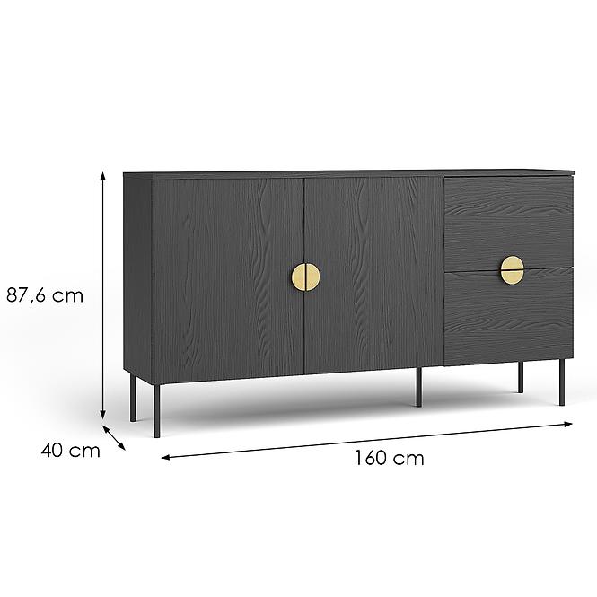 Komód Mond 2D 2SZ 03-B fekete