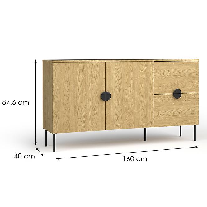 Komód Mond 2D 2SZ 03-B tölgy