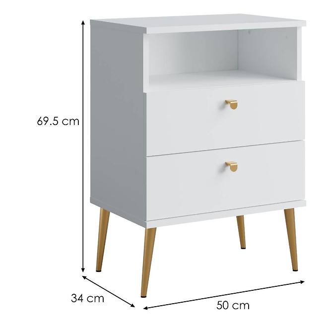 Éjjeliszekrény High 2D fehér,2