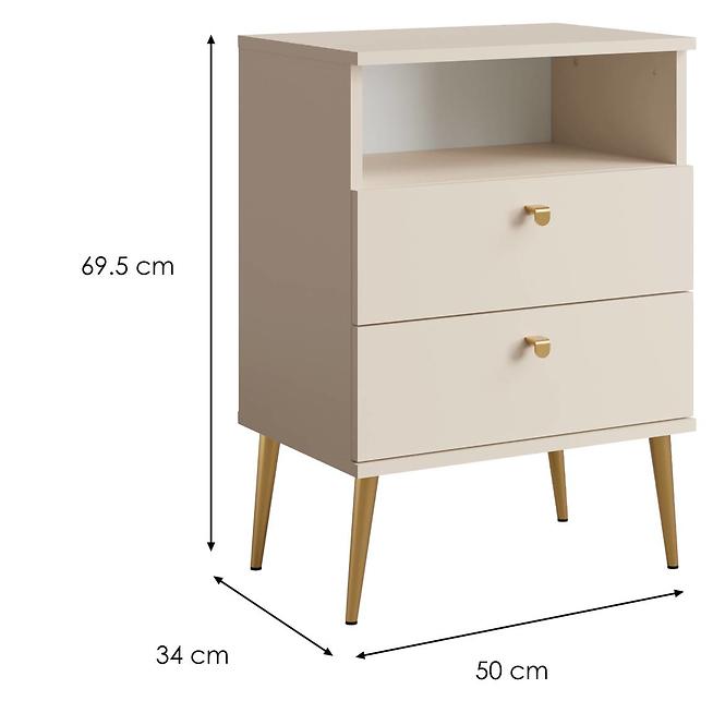 Éjjeliszekrény High 2D bézs