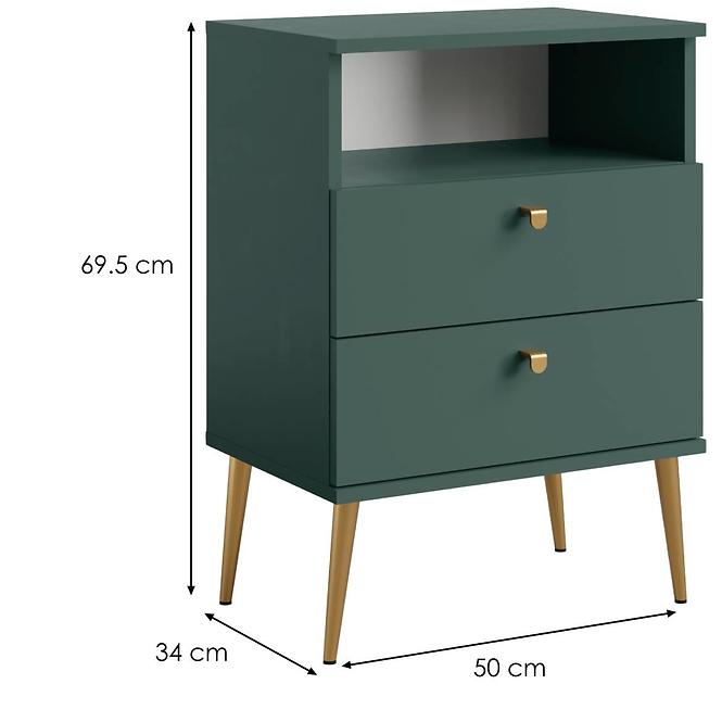Éjjeliszekrény High 2D zöld,2