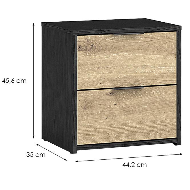 Éjjeliszekrény Upsala 2db 23B grafit/grtisan
