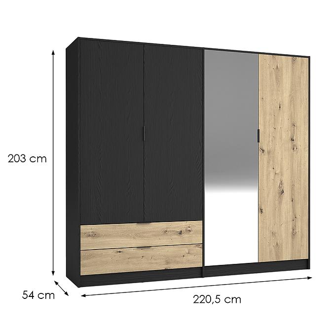 Szekrény Upsala 4D2S 12IIB grafit/artisan