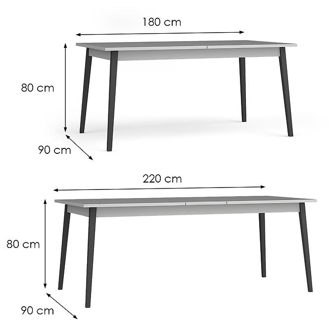 Kinyitható Asztalok Iris 180+40  15B szürke