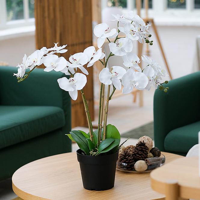Mű orchidea 3 bimbós planta artf művirág cserépben 90 cm,5