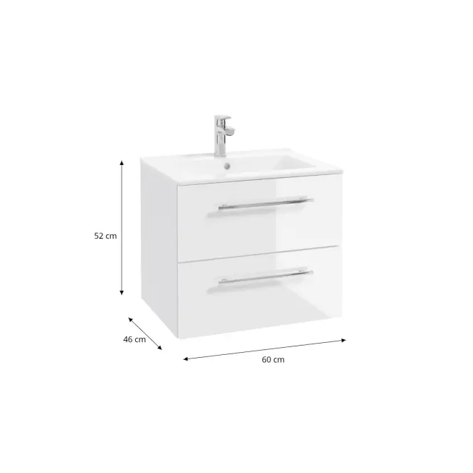 Fürdőszoba szett Inga 60 cm felfüggesztett fehér Dsm,2