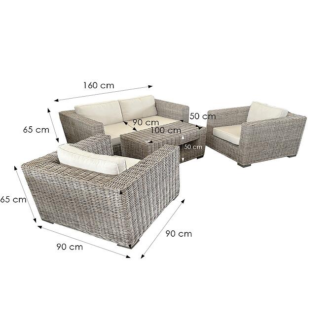 Természetes rattan szett Daphne,2
