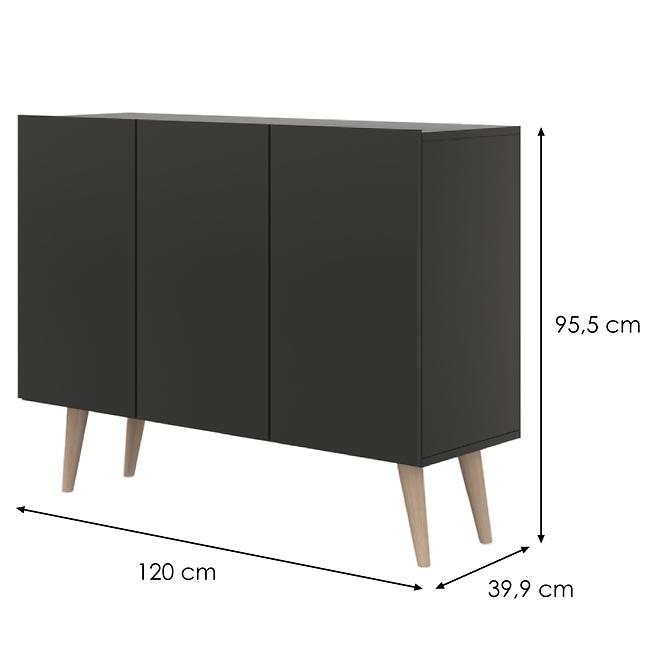 Komód 120 Toronto Fekete,2