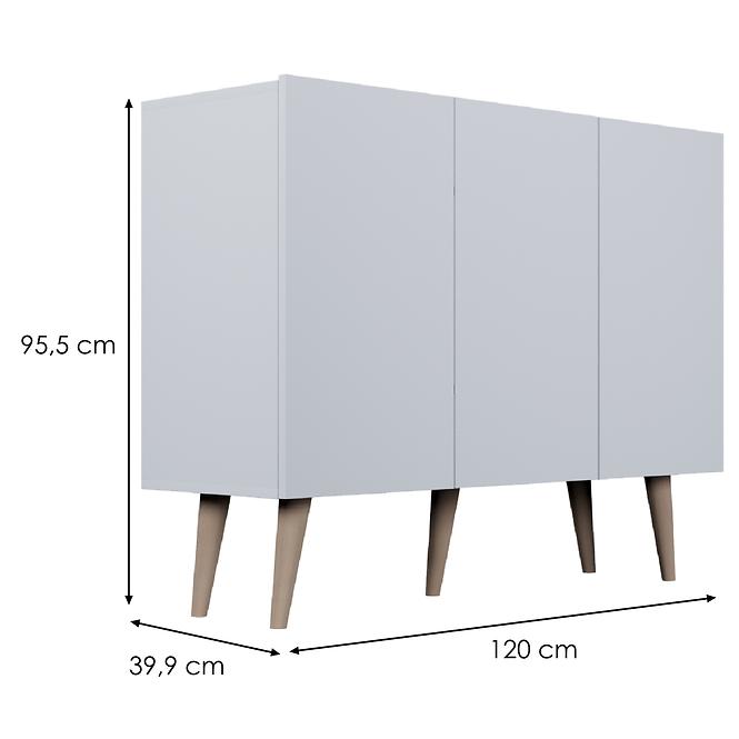Komód 120 Toronto Fehér,2