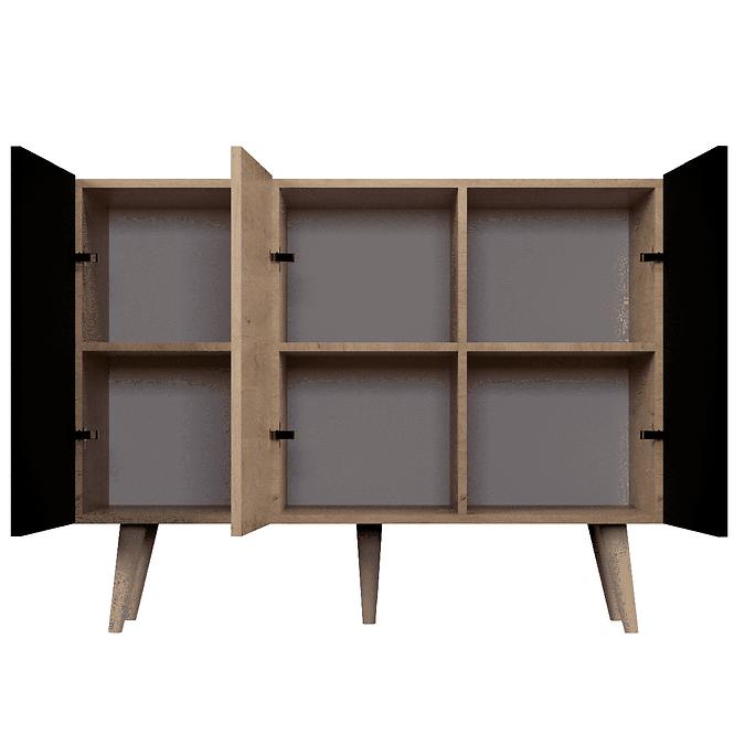 Komód 120 Toronto Artisan/Fekete,4