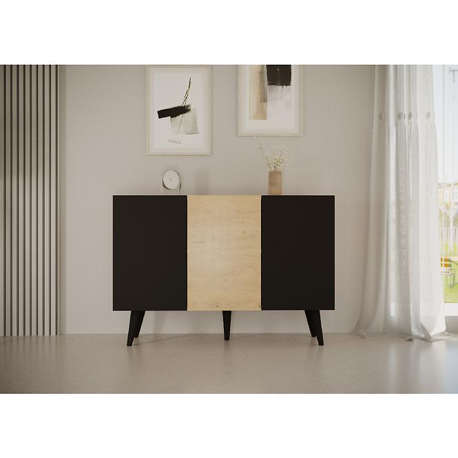 Komód 120 Toronto Artisan/Fekete,6