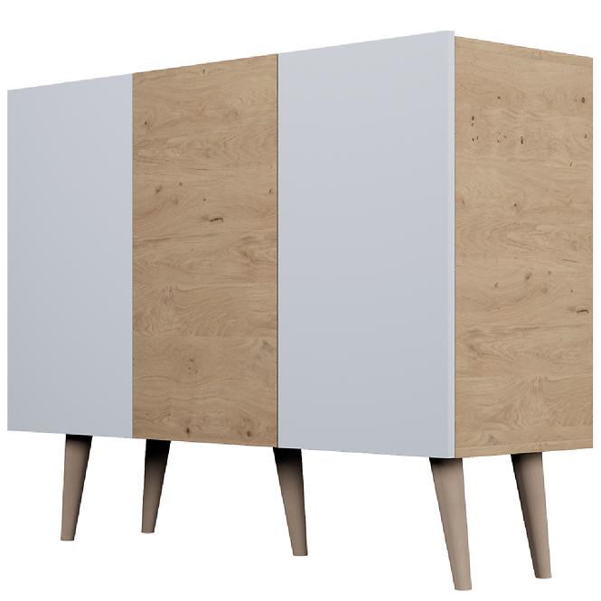 Komód 120 Toronto Artisan/Fehér,3