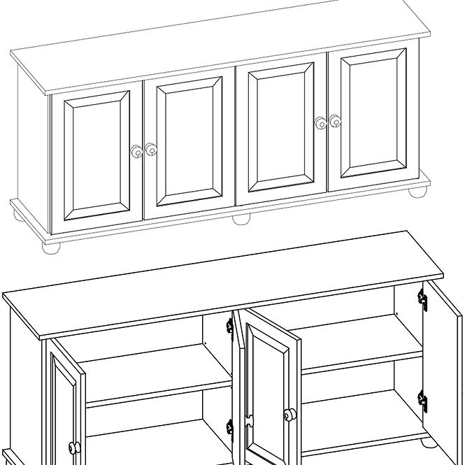 Komód Fenyő KD70 165x76x42