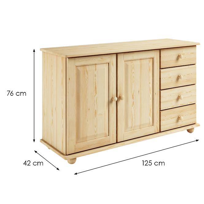 Komód Fenyő KD59 125x76x42,3