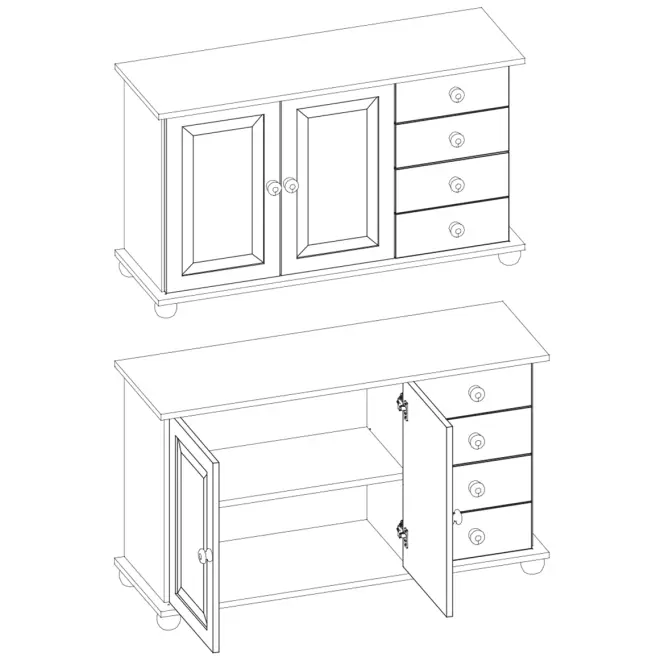 Komód Fenyő KD59 125x76x42,8