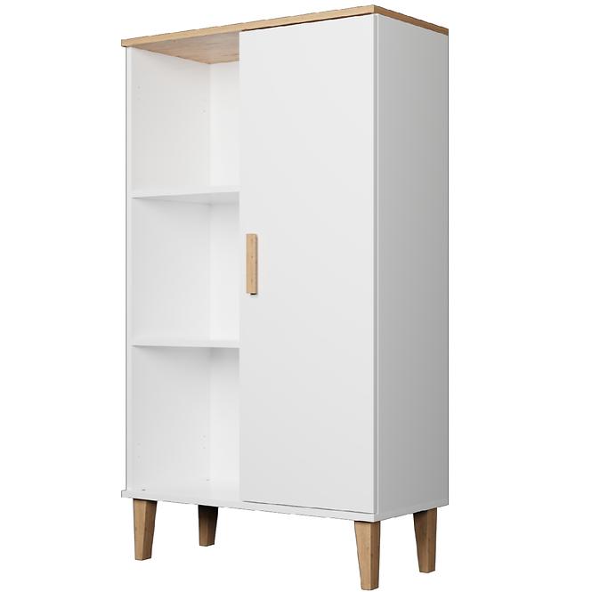 Regál Denver Fehér/Hikora,3