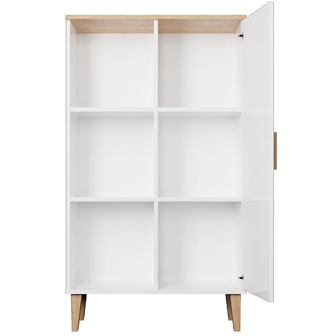 Regál Denver Fehér/Hikora,4