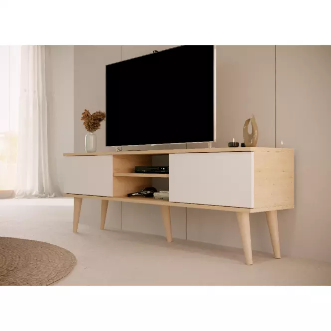 Szekrény RTV 160 Toronto Artisan/Fehér,7